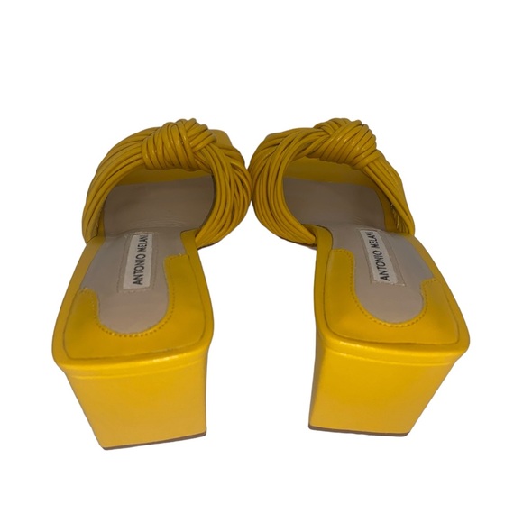 ANTONIO MELANI | Yellow Knot Block Heel Sandals | Size 7 - Picture 4 of 11
